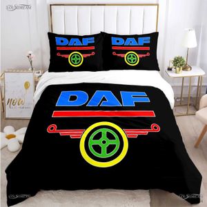 Ensembles de literie DAF camion housse de couette dessin animé couette ensemble de literie housse de couette douce et étuis pour adolescents garçon simple/Double/Queen/King