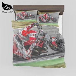 Ensemble de literie Dream NS High-définition 3D Set Digital Print Motorcycle Racing Couper Capte de courtepointe Custom Home Textiles Lit