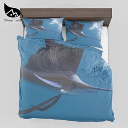 Ensembles de literie Dream NS Champion de natation océanique Set Haute définition 3D Imprimer Couverture de couette accepte la taie d'oreiller personnalisée des textiles de la maison
