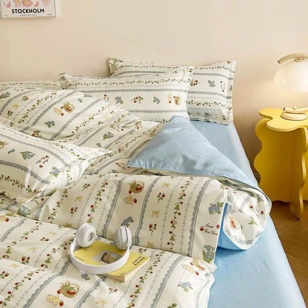 Conjuntos de ropa de cama Funda nórdica Juego de parejas con sábanas Ropa de cama Sábanas Colcha doble Comodidad