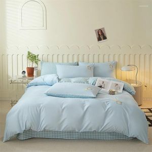 Ensembles de literie Housse de couette Double Linge de lit Ensemble de draps Couvre-lits pour chambres Couette