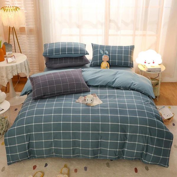 Ensembles de literie Housse de couette Simple 4 pièces Ensemble 150 200a 4 Mélange de coton Motif floral 8 Lit Futon Fermeture éclair haute densité