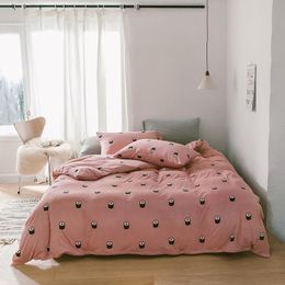 Beddengoed Sets E-Star China Store Rice Roll Pink Print Vier van gebreid katoenen bed