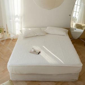 Ensembles de literie El pur coton couvre-lit housse de protection matelas de couleur unie drap-housse tout compris antidérapant anti-sale