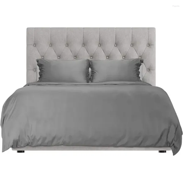 Juegos de ropa de cama El Sheets Direct Juego de ropa de cama con funda nórdica, edredón King gris oscuro de 3 piezas