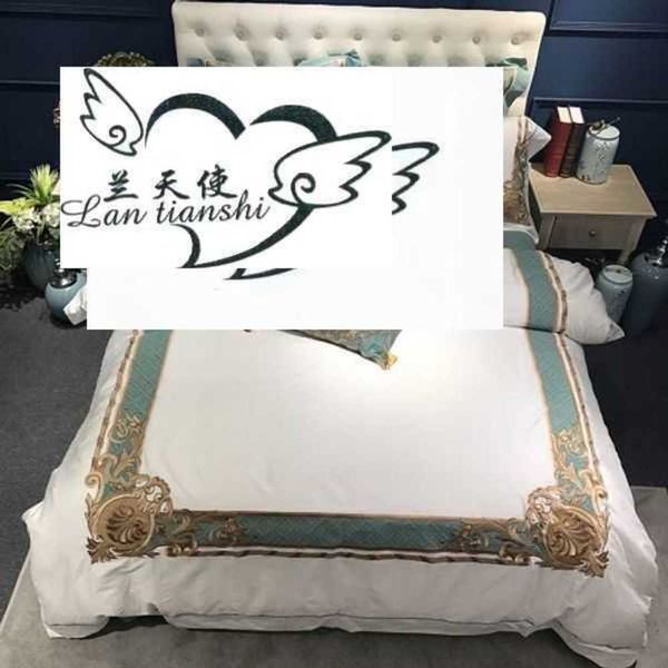 Juegos de cama bordados de lujo de algodón egipcio blanco Royal Queen King size el juegos de cama funda nórdica sábana set262I