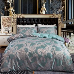 Beddengoed sets European American Style Bedding Set Jacquard Satin 23pc dekbedovertrek Sets High End Home Quilt Covers US EU -maat 221010