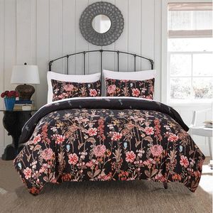 Beddengoed stelt Europese en Amerikaanse bloemenprint quilt quilt Cover driedelige set thuis textiel king-size bedbladkussencase
