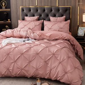 Beddengoed stelt Europese high-end zomer zijden katoen vierkoppig huis textiel textiel set pure gewone ijs lakens licht luxe