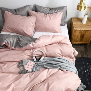 Juegos de cama Juego de cama de estilo europeo Juego de funda nórdica lateral AB con funda de almohada suave King Queen Size Edredones de cama doble Fundas Textiles para el hogar 220924