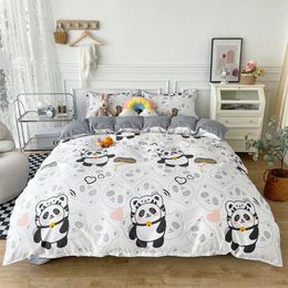 Beddengoed sets evich set van 3 stks schattige panda -serie kussensloop en quilt cover multi -size hoogwaardige vier seizoenen home textiel