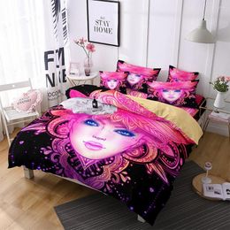 Conjuntos de ropa de cama Exótica chica de estilo bohemio de tela de microfibra colchado de colchas de colch