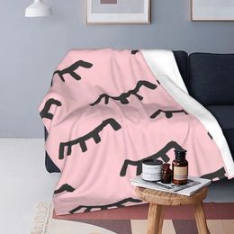 Beddengoedsets Wimper gebreide dekens Cartoon Beauty Glam Closed Eyes Flanel Gooi Deken Vliegtuig Reizen Decoratie Zacht Warme Sprei 231122