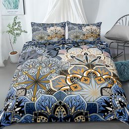 Beddengoed sets F Fanaijia Boho Mandala dekbedovertrek en kussensloop 3d Boheemse sets King Size tweepersoonsbed set Home Quilt 240x220 221129