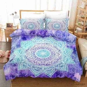 Beddengoedsets Fanaijia Boho-beddengoed aquarel Mandala-beddengoedset Queensize Boheems dekbedovertrek met hoesset