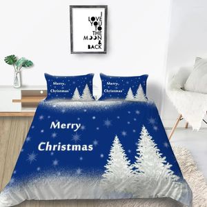 Beddengoed stelt mode Kerstmisbedden ingesteld met kussensloop Bed Quilt Cover Santa Claus Patroon dekbeddenkussencases