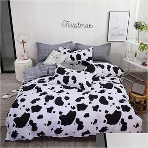 Ensembles de literie Mode Vache Modèles Imprimer Quilt Ers Ensemble Mélange Coton Literie Literie Couette Er Taie D'oreiller Petit / US / AU / UK Taille T20040 Dhfet