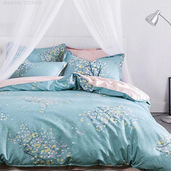 Conjuntos de ropa de cama Fashion Fresh Style Plant Plants Set suave y cómodo Home Spun Polyéster Fuelle de colchas para adultos Baja de almohada