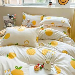 Sets de ropa de cama Fashion Fruit Set Planta Colorida completa King Size Familia Familia Plata Plata Tapa Dedúdica Capa de almohada Lino de dormitorio