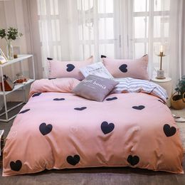 Beddengoed stelt mode Simple Square Home Textile Quilt Cover Set met linnenschoen Single Queen King Size voor dubbele 3 4pcs 230228