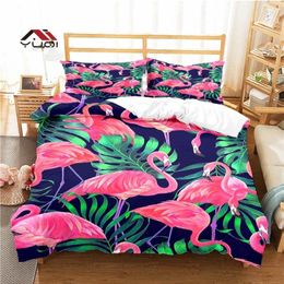 Beddengoed stelt flamingo dierpatroon dekbedovertrek ingesteld voor Aldult Kids Bed Game Quilt Comforter