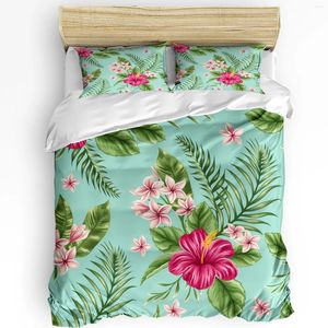 Ensembles de literie Fleur Plantes tropicales Ensemble 3pcs garçons filles housse de couette taie d'oreiller enfants adulte couette lit double textile à la maison