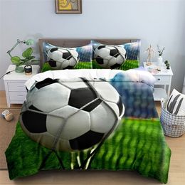 Beddengoed sets voetbal beddengoed set 3D voetbal kind dekbedovertrek met enkele dubbele sportjongen huis textiel dekbed Noordse covers voor bed king full 220924