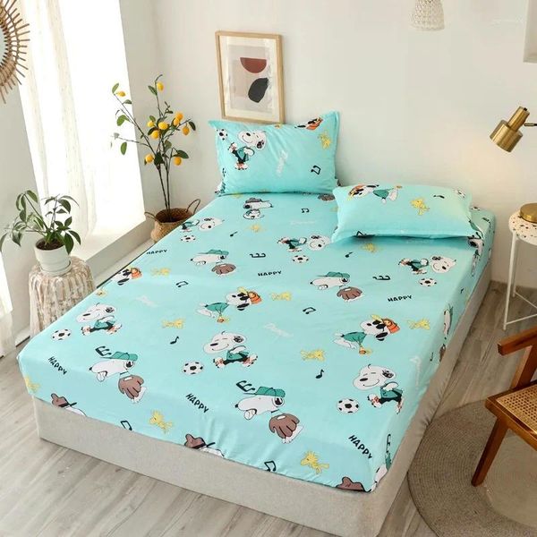 Conjuntos de ropa de cama de fútbol Patada de fútbol Dogs Caja de almohada de almohada ajustada Protector de polvo Lino funcional Funcional 25 cm de profundidad