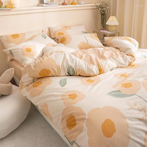 Ensembles de literie Pure quatre pièces Tous les trois pièces Tissure de poncé épaissis 100 coton Couper couette de couette simple