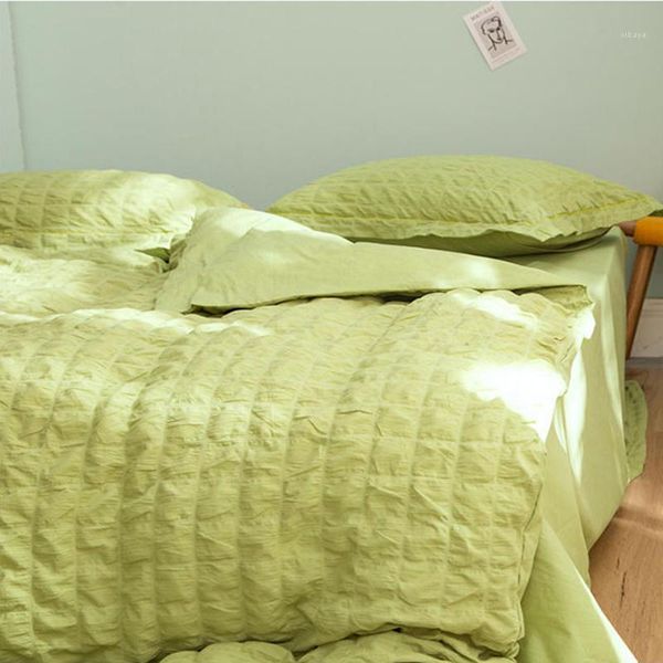Conjuntos de ropa de cama Seepersucker de cuatro piezas Exportación de exportación Home Textile Mayorista Four