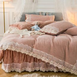 Juegos de cama de ropa de cama de cuatro piezas Flande de franela de invierno Capazan de cachemir Cachemería
