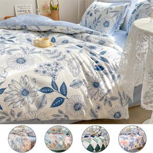 Ensembles de literie FourSeason Ensemble de literie universel en coton style fleur 1 housse de couette 2 taies d'oreiller sans draps Convient aux célibataires ou aux couples 221010