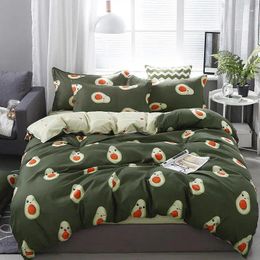 Ensemble de literie Fruit Avocado Modèle 3 / 4pcs Girl Boy Kid Bed Cover Set Duvet Feuilles enfants et taies d'oreiller adultes