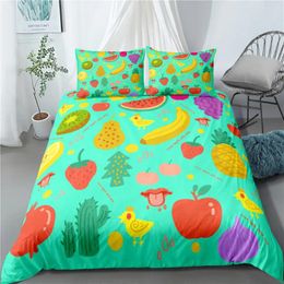 Ensemble de literie Fruit Banana Ananas Set Chadow Decor Covers Covers Couper 2/3 pièces Bedpread avec taies d'oreiller non