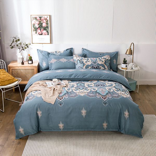 Ensembles de literie funda nordica Ensemble de luxe en coton avec taie d'oreiller drap de lit drap de lit couette couple reine King size 2 personnes 230710