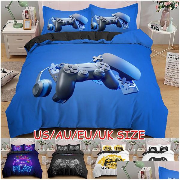 Juegos de ropa de cama Juegos Edredón Er Gamepad Set para niños Niños Video Gamer Consola moderna Edredón 2 o 3 piezas 201127 Drop Delivery Home Gard Dhgqd