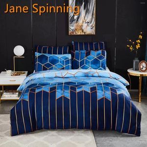 Beddengoed sets geometrie dekter vintage stijlen dekbed wasbaar ademende beddengoed kleurfast home textiel quilt cover set