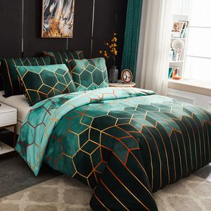 Beddengoed sets geometrie dekbedovertrek set Nordic single tweepersoon bedden 2 personen luxe dubbele koningin king quilt en kussensloop 221206