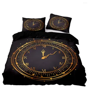 Ensemble de literie Golden Clock Pattern Set Quality Style Style Coup de style Europe