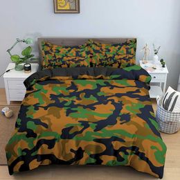Juegos de cama Juego de cama de camuflaje verde, decoración suave para habitación de cama Solider con funda, juego de funda nórdica de tamaño individual