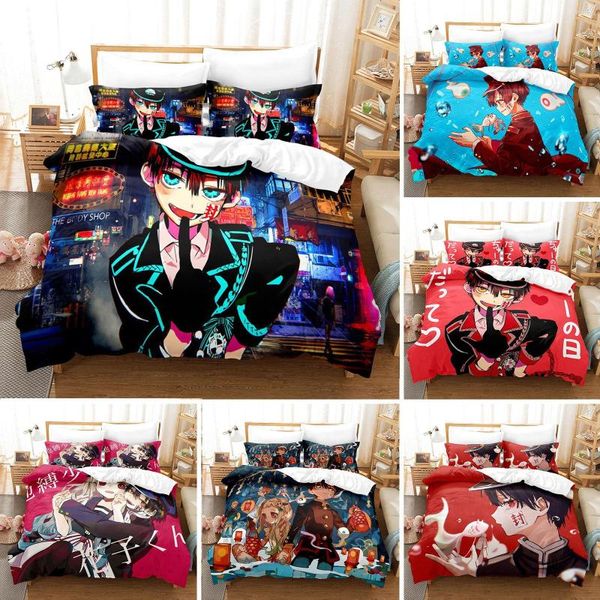 Juegos de cama Juego de ropa de cama para niño Hanako-Kun, juego de funda nórdica de Anime, edredón, ropa de cama de tamaño doble, regalo para adultos y niños