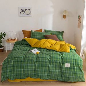 Beddengoedsets GURET Geruite beddengoedset Groen tweepersoonsbed Beddengoed Scandinavisch dekbedovertrek Kussensloop Queensize onderlaken Volwassenen Kinderen Winterbedovertrek 231101