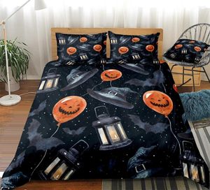 Beddengoed sets Halloween dekbedovertrek set ballonnen king dropship hoed home textiel kinderen meisjes jongens 3pcs festival lantaarn quilt