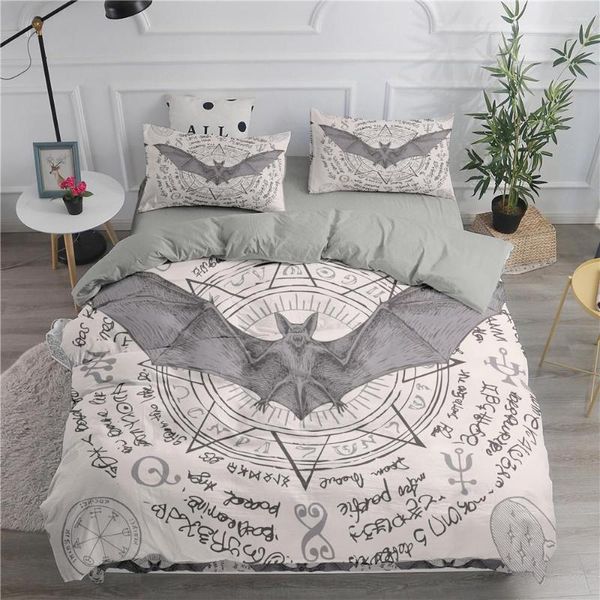 Ensembles de literie Halloween housse de couette volant Vampire chauves-souris sorcellerie magique Polyester couette King Size pour garçons filles