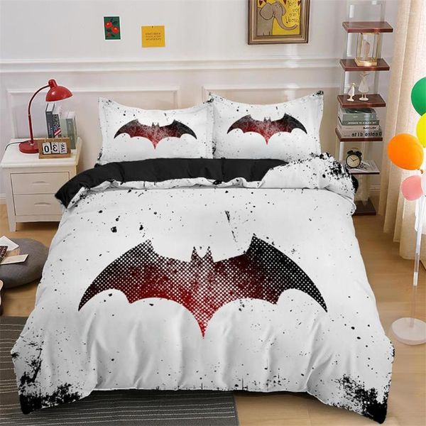 Ensembles de literie Halloween Flying Vampire Set Bats Housse de couette Sorcellerie Magique Polyester Couette Simple Double King Literie