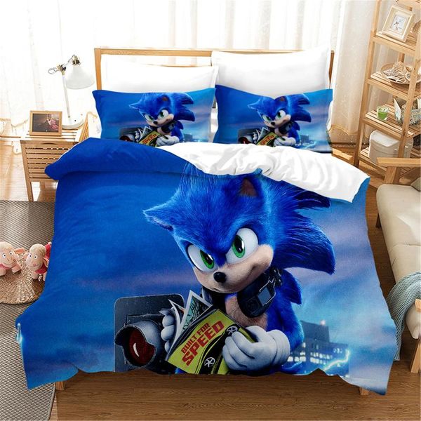 Conjuntos de ropa de cama HD IMPRESOR SET PERSISTIS/KING/Europe/American Quilt Cover Doble capa/King Hedgehog Nick Patrón