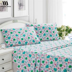 Juegos de cama HENGWEI Juego de sábanas Estampado floral Sábana plana Sábana bajera Funda de almohada Queen Size Funda de cama King Juego de cama para 2 personas 220908