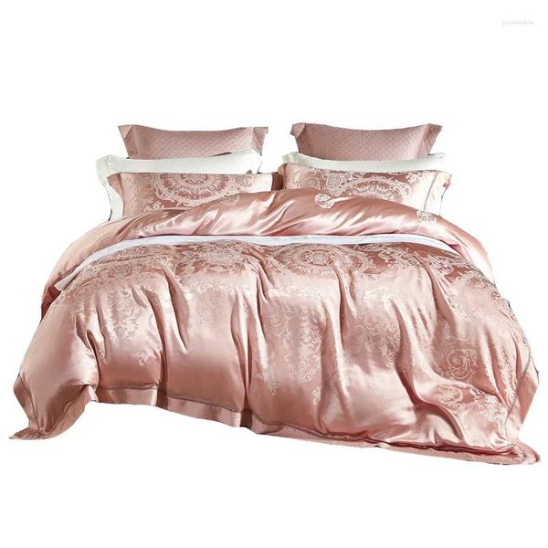 Conjuntos de ropa de cama de algodón de alta gama Set de cuatro piezas Cubierta de edredón de edredón Mulberry Jacquard
