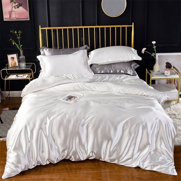 Ensembles de literie HighEnd Home Ensemble de literie en satin imitation soie de luxe Ensemble de housse de couette double de haute qualité Ensembles de literie King Queen Size Ensemble de lit 220924