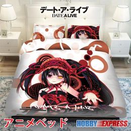 Ensembles de literie Hobby Express Kurumi Tokisaki - Date une couverture de lit japonais en direct ou une couette de couette avec couvercles d'oreiller ADP-CP150004